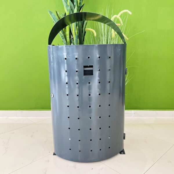 Outdoor waste bin grey
